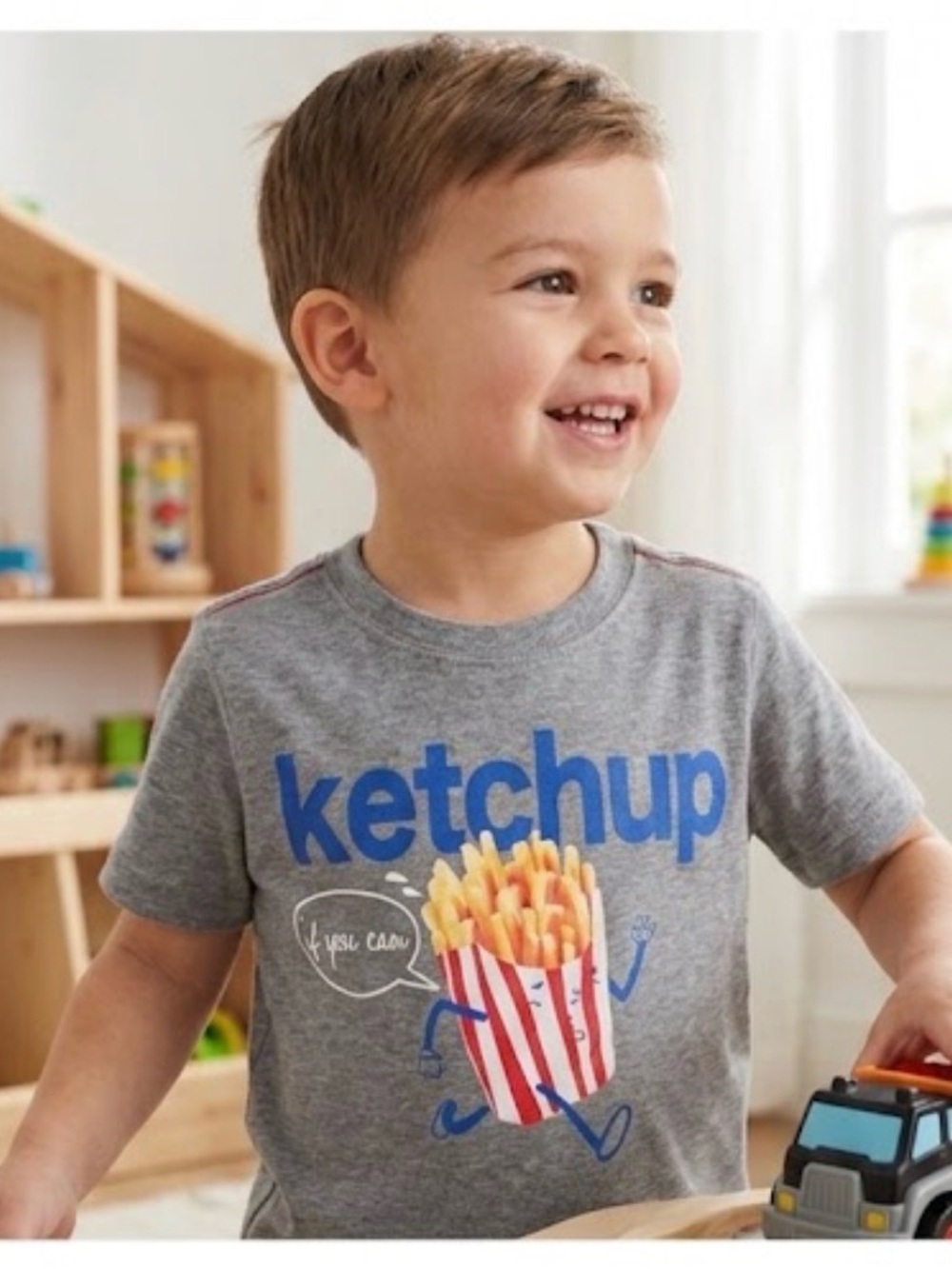 Gray Kids T-Shirt with Fun Print